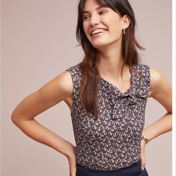 Maeve Gray and Black Tomcat Cat Print Sleeveless Blouse, Women’s Size Medium - Picture 2 of 10